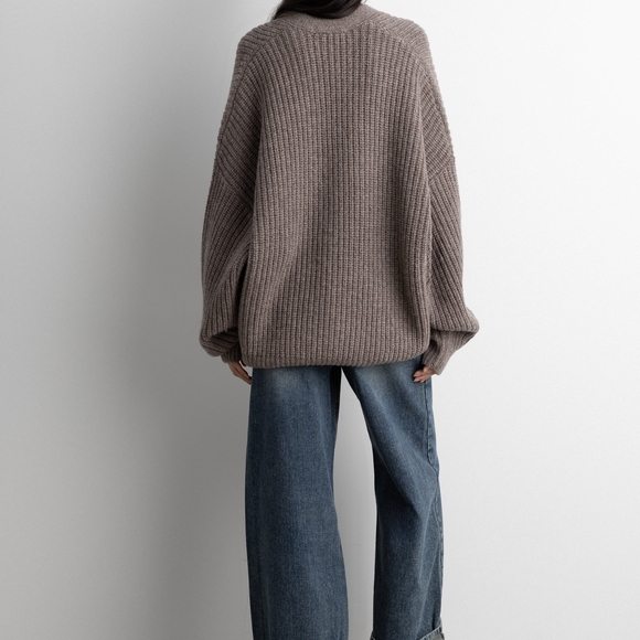 OAK + FORT Taupe Women's Cardigan New!! O/S - Picture 4 of 6